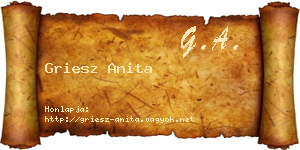 Griesz Anita névjegykártya